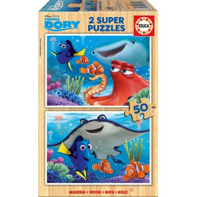 Educa-16695 2 Wooden Jigsaw Puzzles - Finding Dory