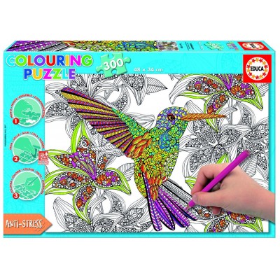 Educa-17083 Colouring Puzzle - Hummingbird