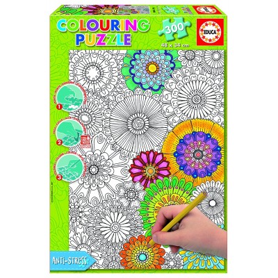 Educa-17090 Colouring Puzzle - Beautiful Blossoms