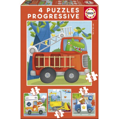 Educa-17144 4 Jigsaw Puzzles - Rescue Patrol