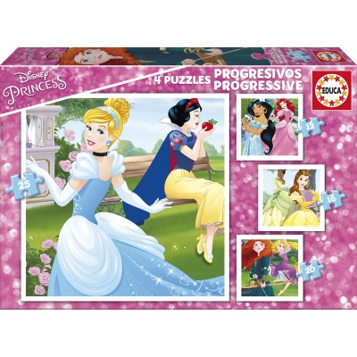 Educa-17166 4 Jigsaw Puzzles - Disney Princess