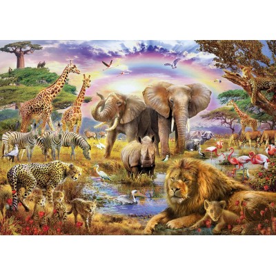 Puzzle Educa-17698 Watering Hole under the Rainbow