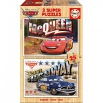   2 Wooden Jigsaw Puzzles - Cars