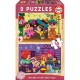 2 Wooden Jigsaw Puzzles - Costumes