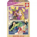   2 Wooden Jigsaw Puzzles - Disney Princess