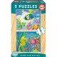 2 Wooden Jigsaw Puzzles - Water Animals