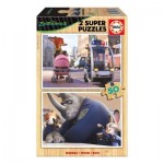   2 Wooden Jigsaw Puzzles - Zootropolis