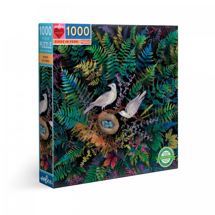 Puzzle eeBoo-50926 BIRDS IN FERN