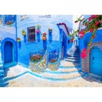 Puzzle  Enjoy-Puzzle-1365 Turquoise Street in Chefchaouen, Morocco