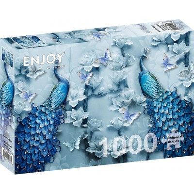 Puzzle Enjoy-Puzzle-1623 Blue Peacocks