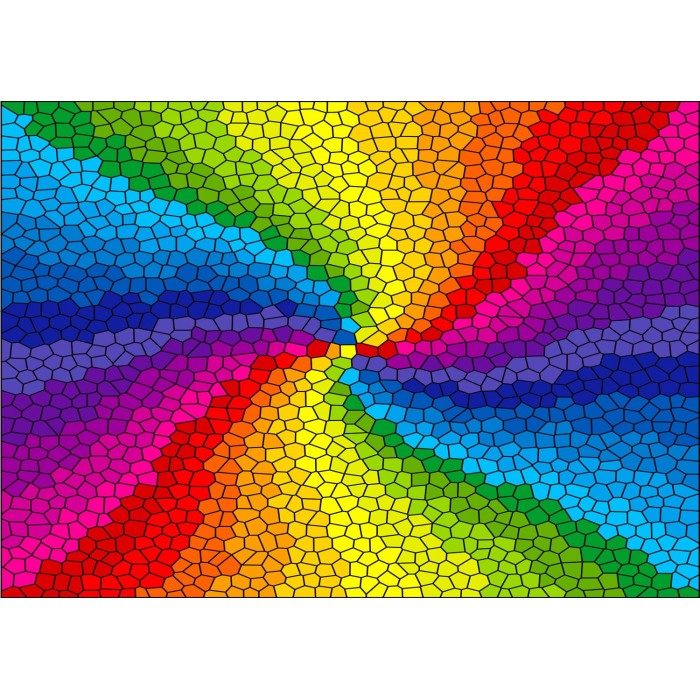Puzzle Enjoy-Puzzle-1970 Stained Glass Rainbow Burst