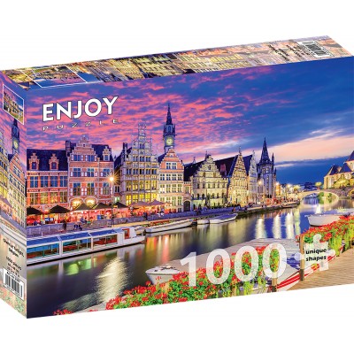 Puzzle Enjoy-Puzzle-2097 Ghent at Twilight, Belgium