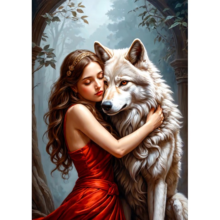Puzzle  Enjoy-Puzzle-2165 Lady and the Wolf