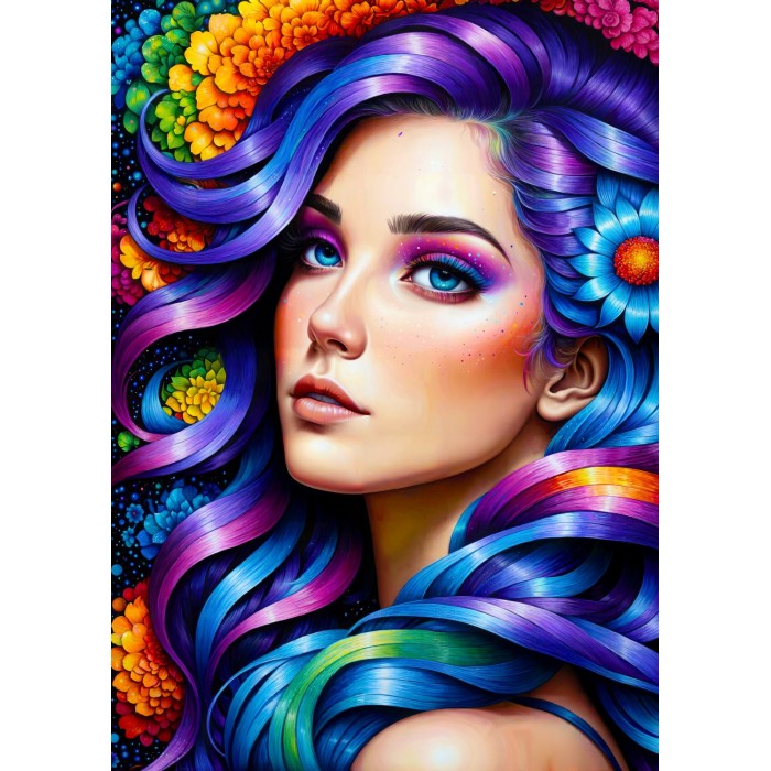 Puzzle  Enjoy-Puzzle-2172 Rainbow Flower Portrait