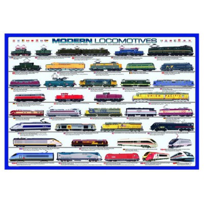 Eurographics-6000-0091 Jigsaw Puzzle - 1000 Pieces - Modern Locomotives