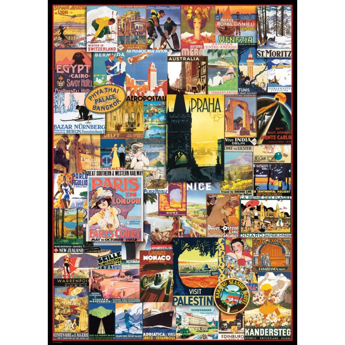 Puzzle  Eurographics-6000-0755 Travel around the World - Vintage Posters