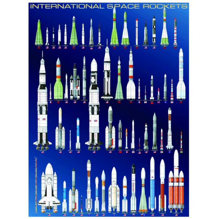  Eurographics-6000-1015 Jigsaw Puzzle - 1000 Pieces - International Space Rockets