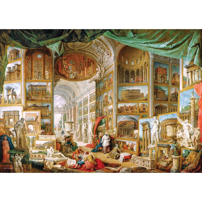 Gallery of antique Rome by Paolo Pannini