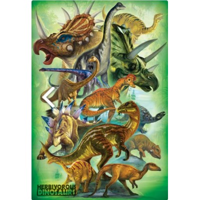 Puzzle Eurographics-6100-0360 XXL Pieces - Herbivorous Dinosaurs