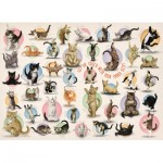  Eurographics-6500-0991 XXL Pieces - Familiy Puzzle: Yoga Kittens