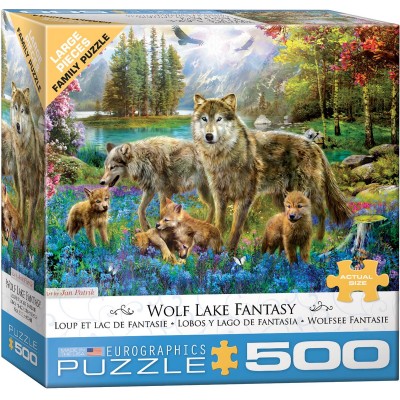 Puzzle Eurographics-6500-5360 XXL Pieces - Wolf Lake Fantasy
