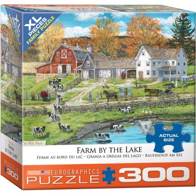 Puzzle Eurographics-8300-5382 XXL Pieces - Farm by the Lake by Bob Fair