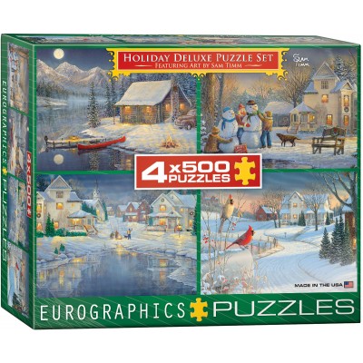 Eurographics-8904-0982 4 Jigsaw Puzzles - Sam Timm: Holiday Deluxe Puzzle Set