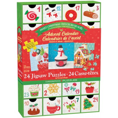 Eurographics-8924-5666 Advent Calendar - Sweet Christmas - 24 Puzzles