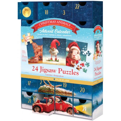 Eurographics-8924-5734 Advent Calendar - Christmas Animals - 24 Puzzles