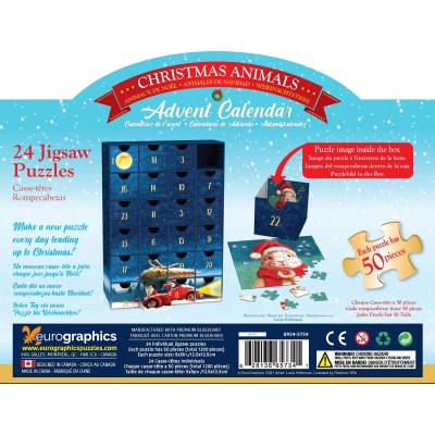 Eurographics-8924-5734 Advent Calendar - Christmas Animals - 24 Puzzles