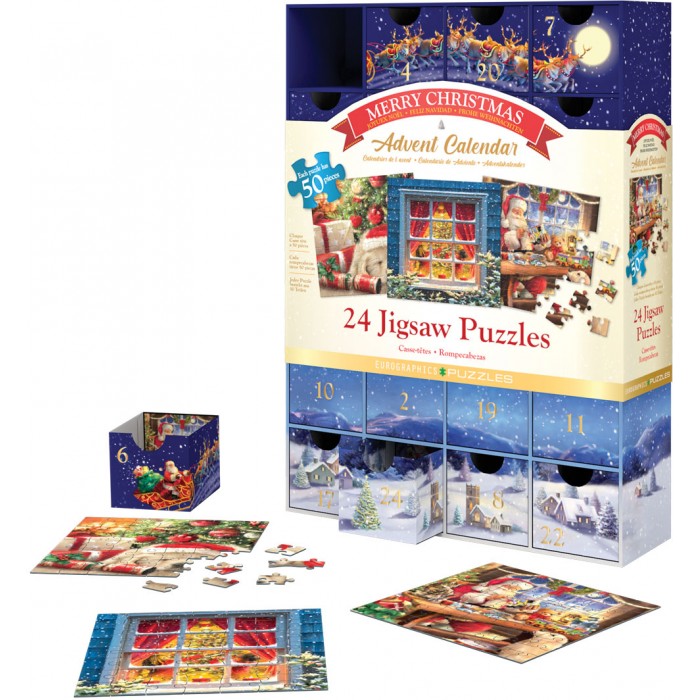  Eurographics-8924-5735 Advent Calendar - Merry Christmas - 24 Puzzles