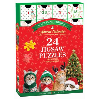 Eurographics-8924-5922 Advent Calendar - Christmas Whiskers - 24 Puzzles