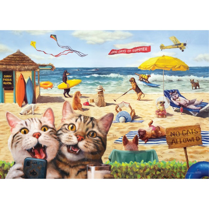 Puzzle   XXL Pieces - No cats allowed by Lucia Heffe