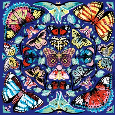 Galison-36234 Kaleido-Butterflies - 500 Piece Family Puzzle