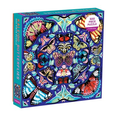 Galison-36234 Kaleido-Butterflies - 500 Piece Family Puzzle