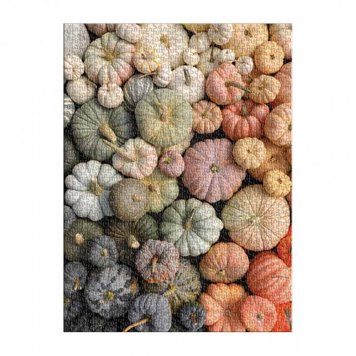 Galison-36955 Heirloom Pumpkins - 1000 Piece Puzzle in Square Box