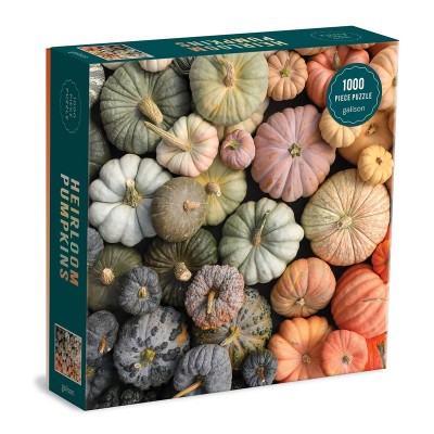 Galison-36955 Heirloom Pumpkins - 1000 Piece Puzzle in Square Box