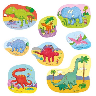Gibsons-G1039 8 Puzzles - Dinosaurs (4 to 16 Pieces)
