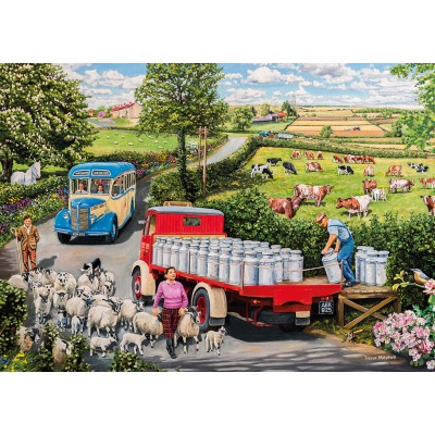 Gibsons-G5037 4 Jigsaw Puzzles - Trevor Mitchell : The Country Bus