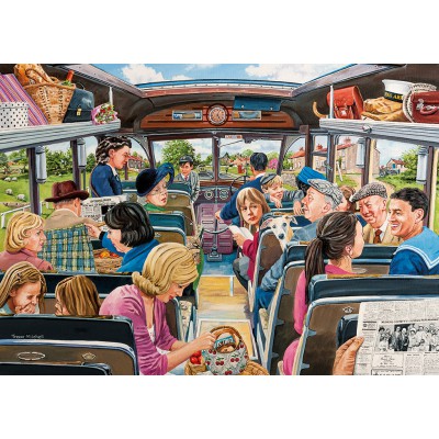 Gibsons-G5037 4 Jigsaw Puzzles - Trevor Mitchell : The Country Bus