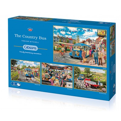 Gibsons-G5037 4 Jigsaw Puzzles - Trevor Mitchell : The Country Bus