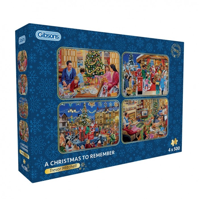 Gibsons-G5068 4 Puzzles - A Christmas to Remember
