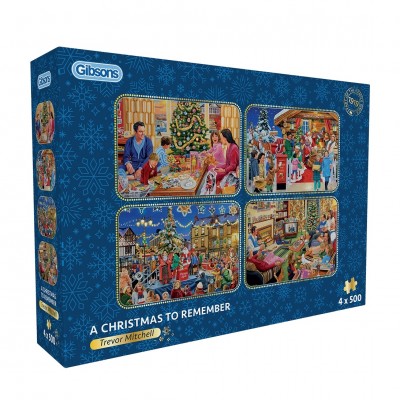Gibsons-G5068 4 Puzzles - A Christmas to Remember