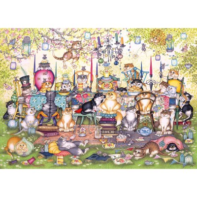 Puzzle Gibsons-G6259 Linda Jane Smith - Mad Catter's Tea Party