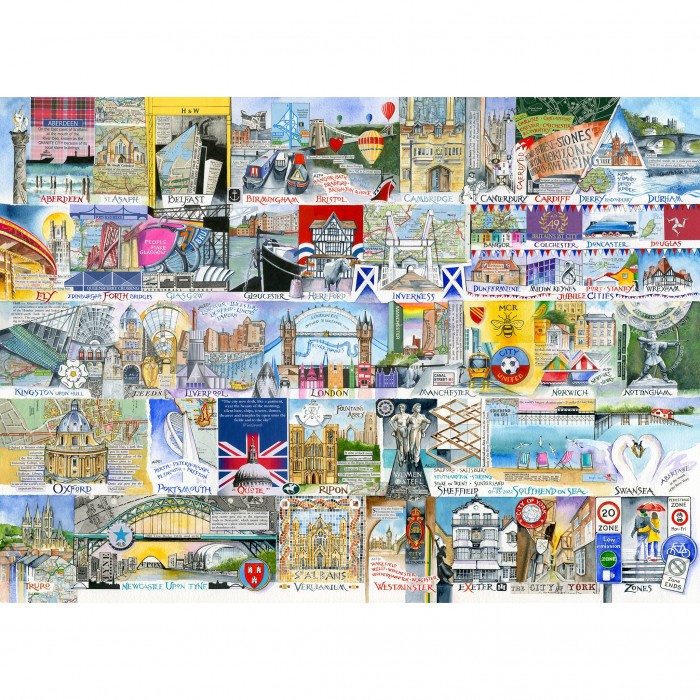 Puzzle  Gibsons-G7128 Bright Lights & Big Cities