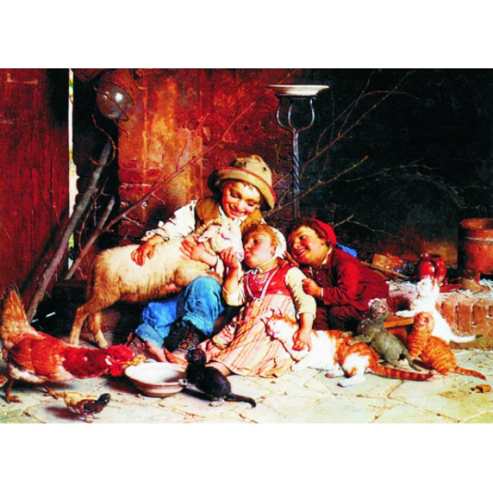 Puzzle  Gold-Puzzle-60270 Gaetano Chierici: Farmyard Rascals