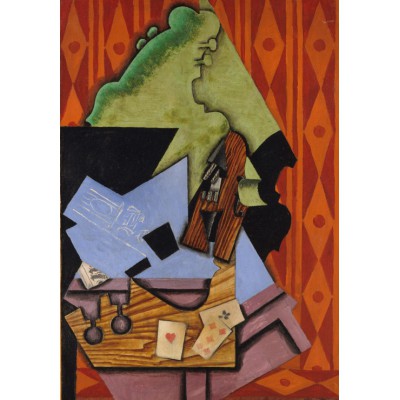 Puzzle Grafika-F-30996 Juan Gris: Violin and Playing Cards on a Table, 1913