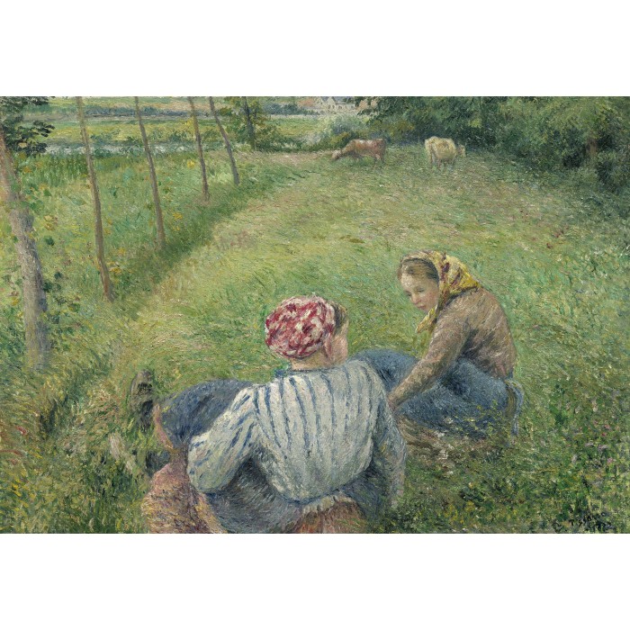 Puzzle  Grafika-F-31249 Camille Pissarro: Young Peasant Girls Resting in the Fields near Pontoise, 1882