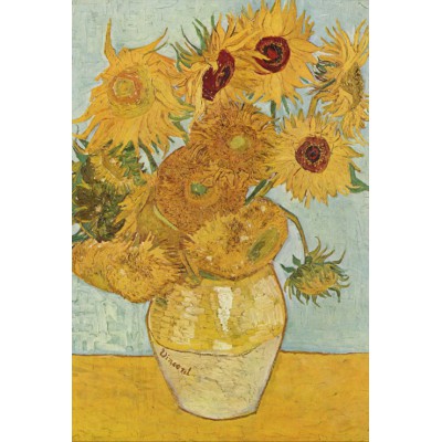 Puzzle Grafika-F-31739 Vincent van Gogh: Vase with 12 sunflowers, 1888