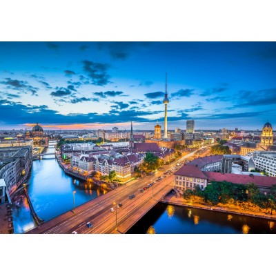 Puzzle Grafika-F-32067 Deutschland Edition - Berlin Skyline In Twilight